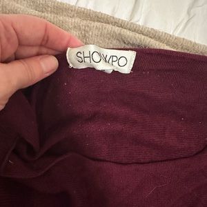 Showpo burgundy sweater dress